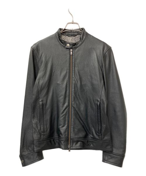 MICHEL KLEIN HOMME（ミッシェルクラン オム）MICHEL KLEIN HOMME (ミッシェルクラン オム) レザージャケット ブラック サイズ:48の古着・服飾アイテム