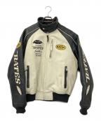 BATESベイツ）の古着「ライダースジャケット」｜ベージュ×ブラック