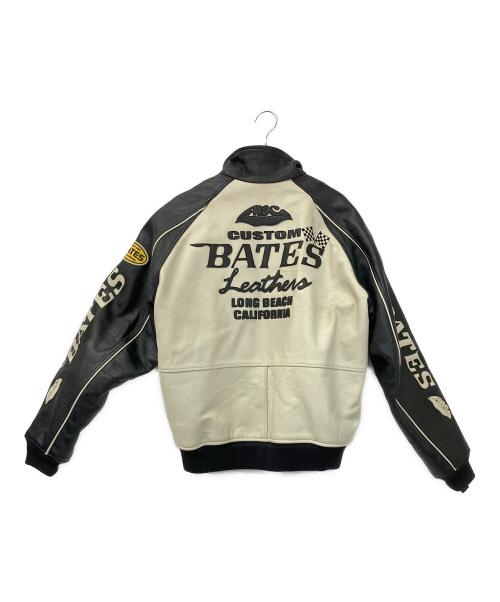 BATES（ベイツ）BATES (ベイツ) ライダースジャケット ベージュ×ブラック サイズ:XLの古着・服飾アイテム
