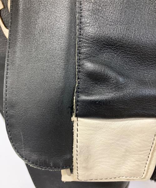 BATES（ベイツ）BATES (ベイツ) ライダースジャケット ベージュ×ブラック サイズ:XLの古着・服飾アイテム