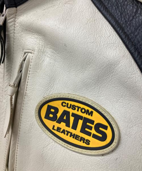 BATES（ベイツ）BATES (ベイツ) ライダースジャケット ベージュ×ブラック サイズ:XLの古着・服飾アイテム