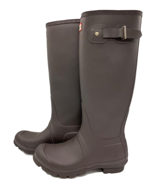 HUNTER（ハンター）HUNTER (ハンター) ロングレインブーツ ブラウン サイズ:UK5の古着・服飾アイテム