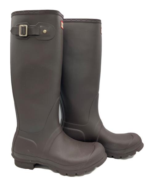 HUNTER（ハンター）HUNTER (ハンター) ロングレインブーツ ブラウン サイズ:UK5の古着・服飾アイテム