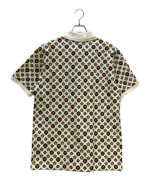 A BATHING APE（ア ベイシング エイプ）A BATHING APE (ア ベイシング エイプ) ポロシャツ モノグラム柄 ホワイト サイズ:L 未使用品の古着・服飾アイテム