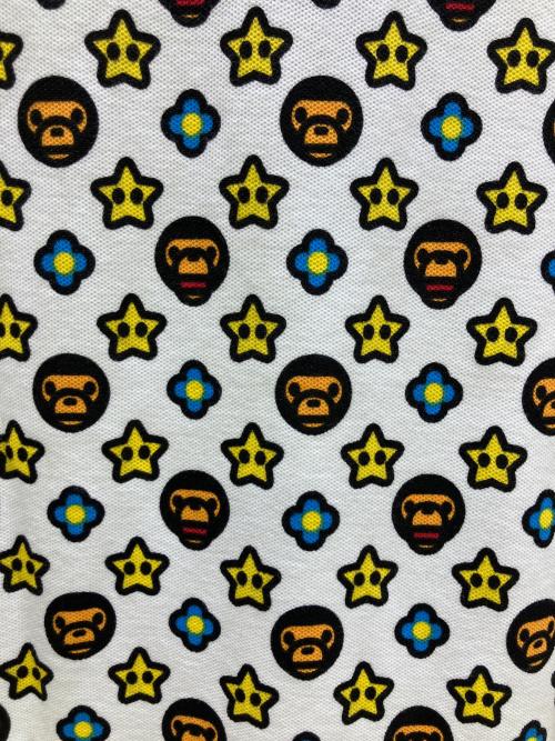 A BATHING APE（ア ベイシング エイプ）A BATHING APE (ア ベイシング エイプ) ポロシャツ モノグラム柄 ホワイト サイズ:L 未使用品の古着・服飾アイテム