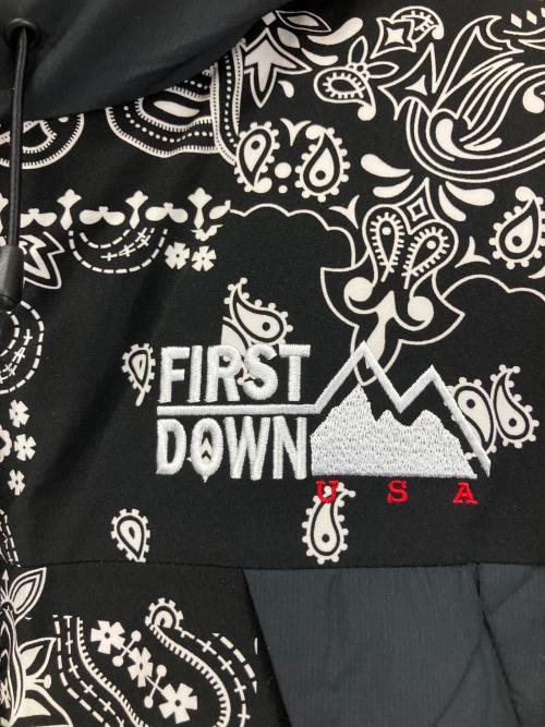FIRST DOWN（ファーストダウン）FIRST DOWN (ファーストダウン) ダウンジャケット ブラック×ホワイト サイズ:Mの古着・服飾アイテム
