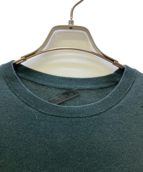 PRADA（プラダ）PRADA (プラダ) 薄手ニット グリーン サイズ:48の古着・服飾アイテム