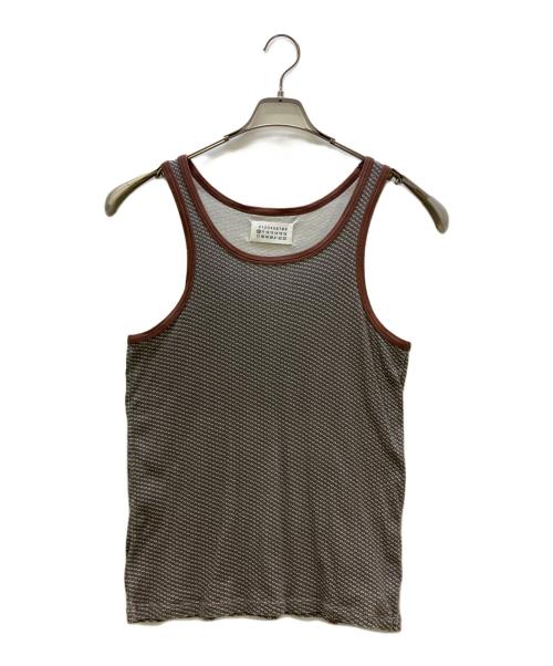 Maison Margiela（メゾンマルジェラ）Maison Margiela (メゾンマルジェラ) ジオメトリックトリムタンクトップ ブラウン サイズ:46の古着・服飾アイテム
