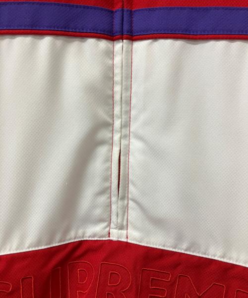 SUPREME（シュプリーム）SUPREME (シュプリーム) LACOSTE (ラコステ) 中綿ジャケット レッド×ホワイト サイズ:Lの古着・服飾アイテム