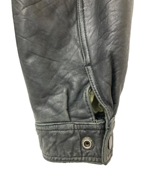 FLIGHT EQUIPMENT（フライト イクイップメント）FLIGHT EQUIPMENT (フライト イクイップメント) レザージャケット ブラック サイズ:Mの古着・服飾アイテム