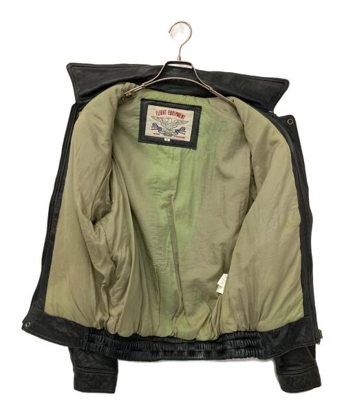 FLIGHT EQUIPMENT（フライト イクイップメント）FLIGHT EQUIPMENT (フライト イクイップメント) レザージャケット ブラック サイズ:Mの古着・服飾アイテム