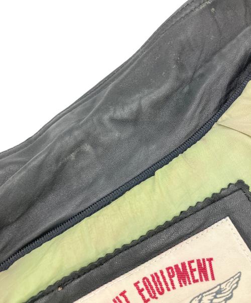 FLIGHT EQUIPMENT（フライト イクイップメント）FLIGHT EQUIPMENT (フライト イクイップメント) レザージャケット ブラック サイズ:Mの古着・服飾アイテム