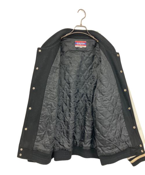 EMPIRE（エンパイア）EMPIRE (エンパイア) 袖革スタジャン NEWYORK YANKEES ブラック×ホワイト サイズ:XLの古着・服飾アイテム
