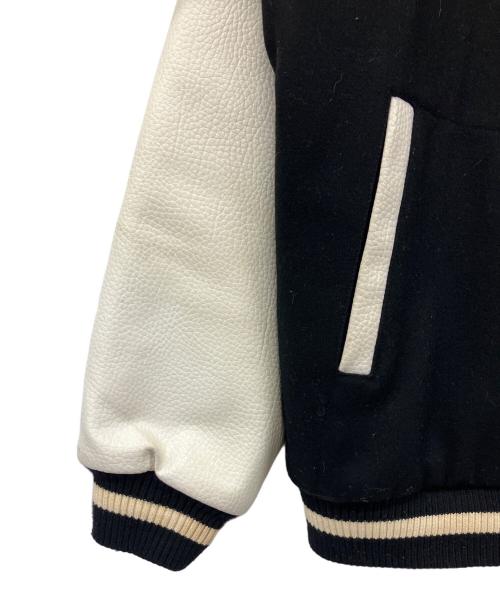 EMPIRE（エンパイア）EMPIRE (エンパイア) 袖革スタジャン NEWYORK YANKEES ブラック×ホワイト サイズ:XLの古着・服飾アイテム