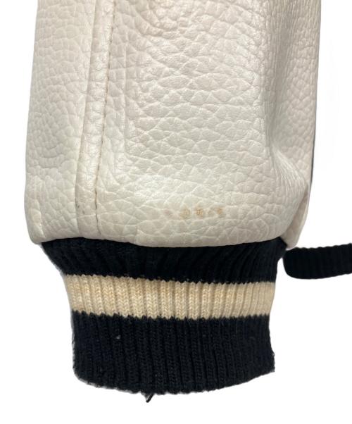 EMPIRE（エンパイア）EMPIRE (エンパイア) 袖革スタジャン NEWYORK YANKEES ブラック×ホワイト サイズ:XLの古着・服飾アイテム