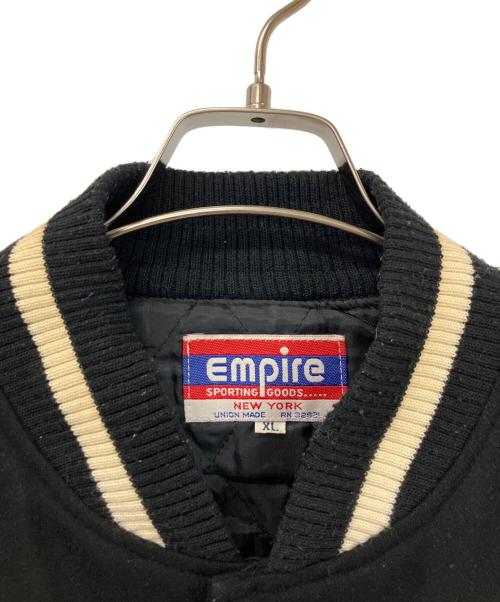 EMPIRE（エンパイア）EMPIRE (エンパイア) 袖革スタジャン NEWYORK YANKEES ブラック×ホワイト サイズ:XLの古着・服飾アイテム