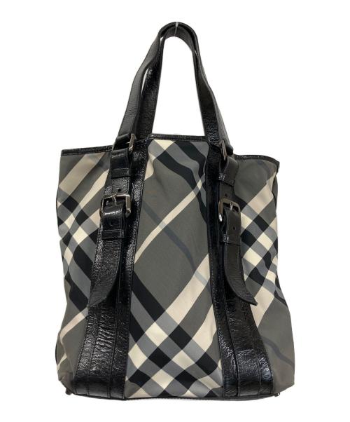 BURBERRY（バーバリー）BURBERRY (バーバリー) トートバッグ チェック柄 ブラックの古着・服飾アイテム