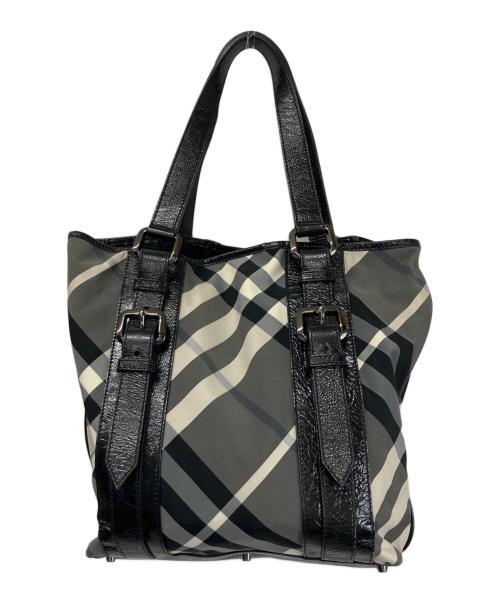 BURBERRY（バーバリー）BURBERRY (バーバリー) トートバッグ チェック柄 ブラックの古着・服飾アイテム