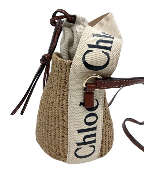 Chloe（クロエ）Chloe (クロエ) MIFUKO (ミフコ) スモールバスケット 2Wayショルダーバッグ ナチュラルの古着・服飾アイテム