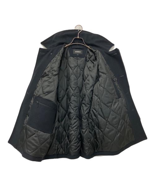 AVIREX（アヴィレックス）AVIREX (アヴィレックス) レザー切替ピーコート ネイビー サイズ:Lの古着・服飾アイテム