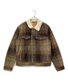 LEVI'S（リーバイス）の古着「コーデュロイ チェック シェルパ トラッカージャケット」｜ブラウン