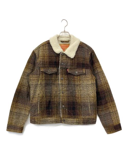 LEVI'S（リーバイス）LEVI'S (リーバイス) コーデュロイ チェック シェルパ トラッカージャケット ブラウン サイズ:M 未使用品の古着・服飾アイテム