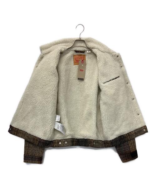 LEVI'S（リーバイス）LEVI'S (リーバイス) コーデュロイ チェック シェルパ トラッカージャケット ブラウン サイズ:M 未使用品の古着・服飾アイテム