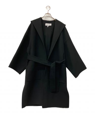 【お家のもの整理中】LOEWE コート サイズ38 黒 中古・古着通販】LOEWE (ロエベ) ロングコート ブラック サイズ:38