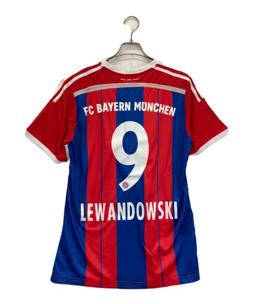 adidas（アディダス）adidas (アディダス) ゲームシャツ FC BAYERN 	LEWANDOWSKI 背番号9 レッド×ブルー サイズ:L 未使用品の古着・服飾アイテム