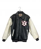 AVIREXアヴィレックス）の古着「ライダースジャケット」｜ブラック×ホワイト