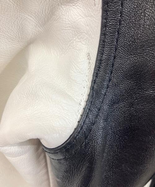 AVIREX（アヴィレックス）AVIREX (アヴィレックス) ライダースジャケット ブラック×ホワイト サイズ:XLの古着・服飾アイテム