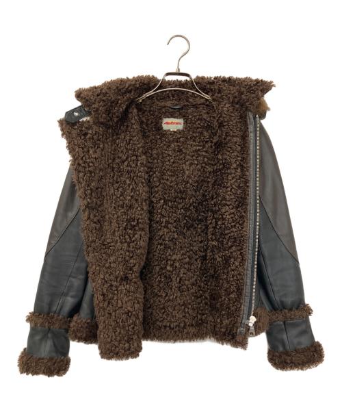 AVIREX（アヴィレックス）AVIREX (アヴィレックス) レザージャケット ブラック×ブラウン サイズ:XSの古着・服飾アイテム