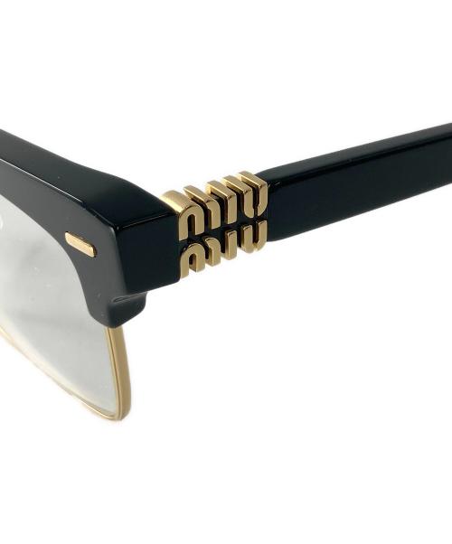 MIU MIU（ミュウミュウ）MIU MIU (ミュウミュウ) 伊達眼鏡 ブラック×ゴールドの古着・服飾アイテム