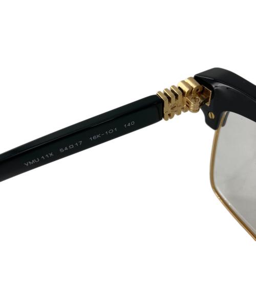 MIU MIU（ミュウミュウ）MIU MIU (ミュウミュウ) 伊達眼鏡 ブラック×ゴールドの古着・服飾アイテム