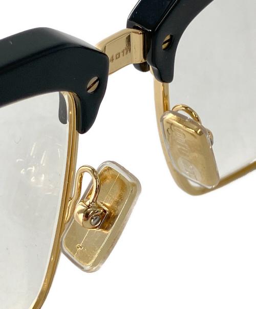 MIU MIU（ミュウミュウ）MIU MIU (ミュウミュウ) 伊達眼鏡 ブラック×ゴールドの古着・服飾アイテム