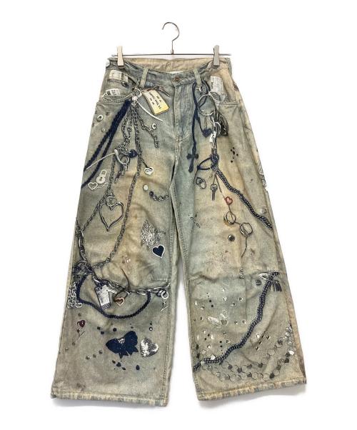 THERED THREAD（ザ・レッド・スレッド）THERED THREAD (ザ・レッド・スレッド) S print denim1 toys グレー サイズ:Freeの古着・服飾アイテム