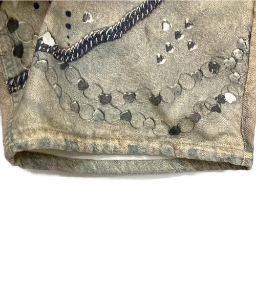 THERED THREAD（ザ・レッド・スレッド）THERED THREAD (ザ・レッド・スレッド) S print denim1 toys グレー サイズ:Freeの古着・服飾アイテム