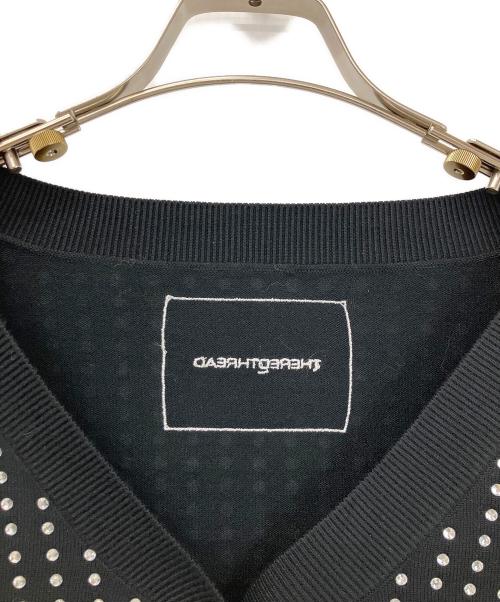 THERED THREAD（ザ・レッド・スレッド）THERED THREAD (ザ・レッド・スレッド) S rhinestone cardigan cropped ブラック サイズ:Freeの古着・服飾アイテム