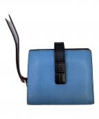 LOEWEロエベ）の古着「トライフォールドコンパクトウォレット」｜スカイブルー×ブラウン