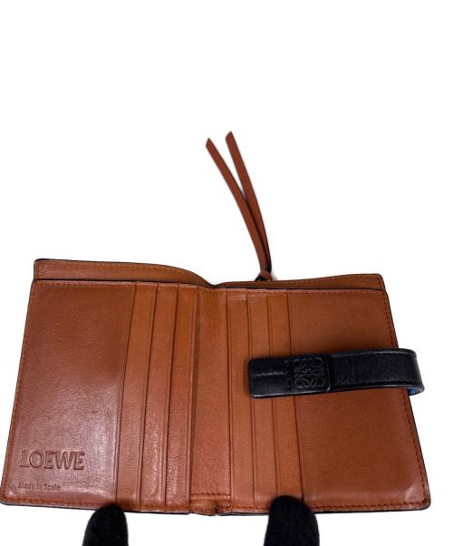 LOEWE（ロエベ）LOEWE (ロエベ) トライフォールドコンパクトウォレット スカイブルー×ブラウンの古着・服飾アイテム