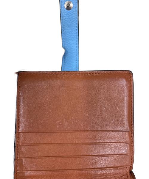 LOEWE（ロエベ）LOEWE (ロエベ) トライフォールドコンパクトウォレット スカイブルー×ブラウンの古着・服飾アイテム