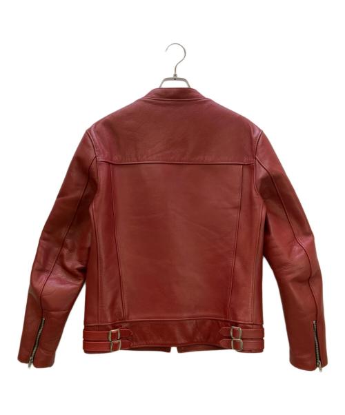 666Leather Wear（シックスシックスシックスレザー）666Leather Wear (シックスシックスシックスレザー) レザーライダースジャケット レッド サイズ:40の古着・服飾アイテム
