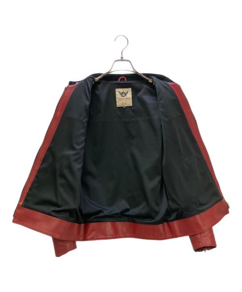 666Leather Wear（シックスシックスシックスレザー）666Leather Wear (シックスシックスシックスレザー) レザーライダースジャケット レッド サイズ:40の古着・服飾アイテム
