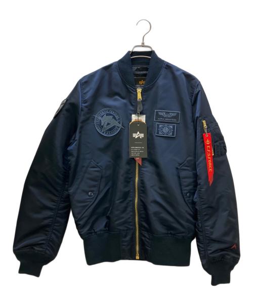 ALPHA（アルファ）ALPHA (アルファ) STRICT-G (ストラクトジー) MA-1ジャケット E.F.S.F.CAMOモデル ネイビー サイズ:L 未使用品の古着・服飾アイテム