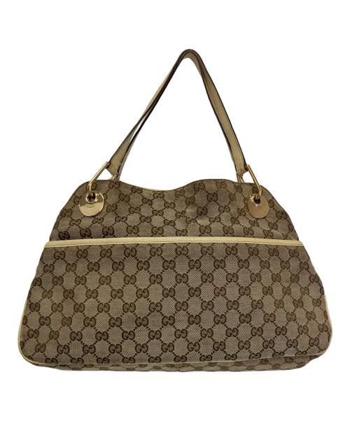 GUCCI（グッチ）GUCCI (グッチ) GGキャンバストートバッグ アイボリーの古着・服飾アイテム