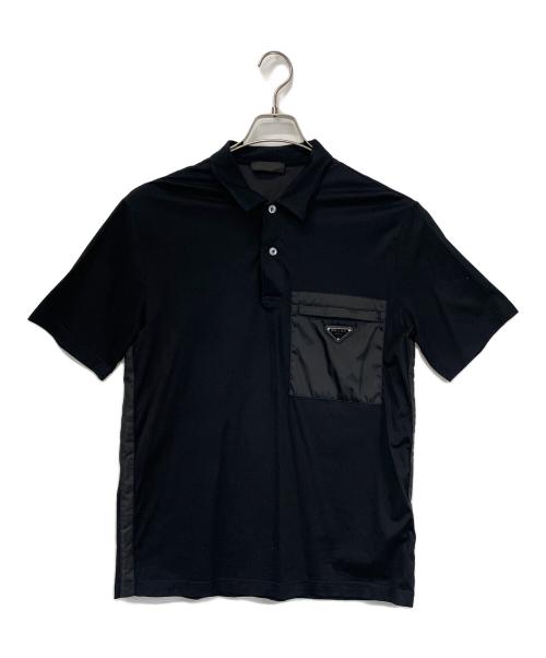 PRADA（プラダ）PRADA (プラダ) ポロシャツ ブラック サイズ:Lの古着・服飾アイテム