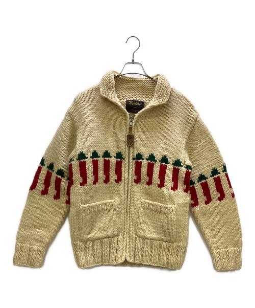 Hysteric Glamour（ヒステリックグラマー）Hysteric Glamour (ヒステリックグラマー) カウチンニットカーディガン ベージュ×レッド サイズ:記載なしの古着・服飾アイテム