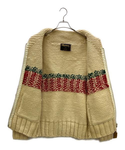 Hysteric Glamour（ヒステリックグラマー）Hysteric Glamour (ヒステリックグラマー) カウチンニットカーディガン ベージュ×レッド サイズ:記載なしの古着・服飾アイテム