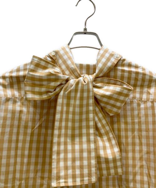 J.W.ANDERSON（ジェイダブリューアンダーソン）J.W.ANDERSON (ジェイダブリューアンダーソン) 長袖ワンピース ベージュ×ホワイト サイズ:36の古着・服飾アイテム