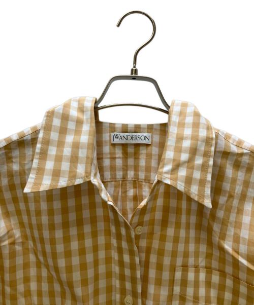 J.W.ANDERSON（ジェイダブリューアンダーソン）J.W.ANDERSON (ジェイダブリューアンダーソン) 長袖ワンピース ベージュ×ホワイト サイズ:36の古着・服飾アイテム